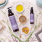 Blissful Earth Body Oil Indoor Texture Lifestyle 2oz & 7.5oz Bottles